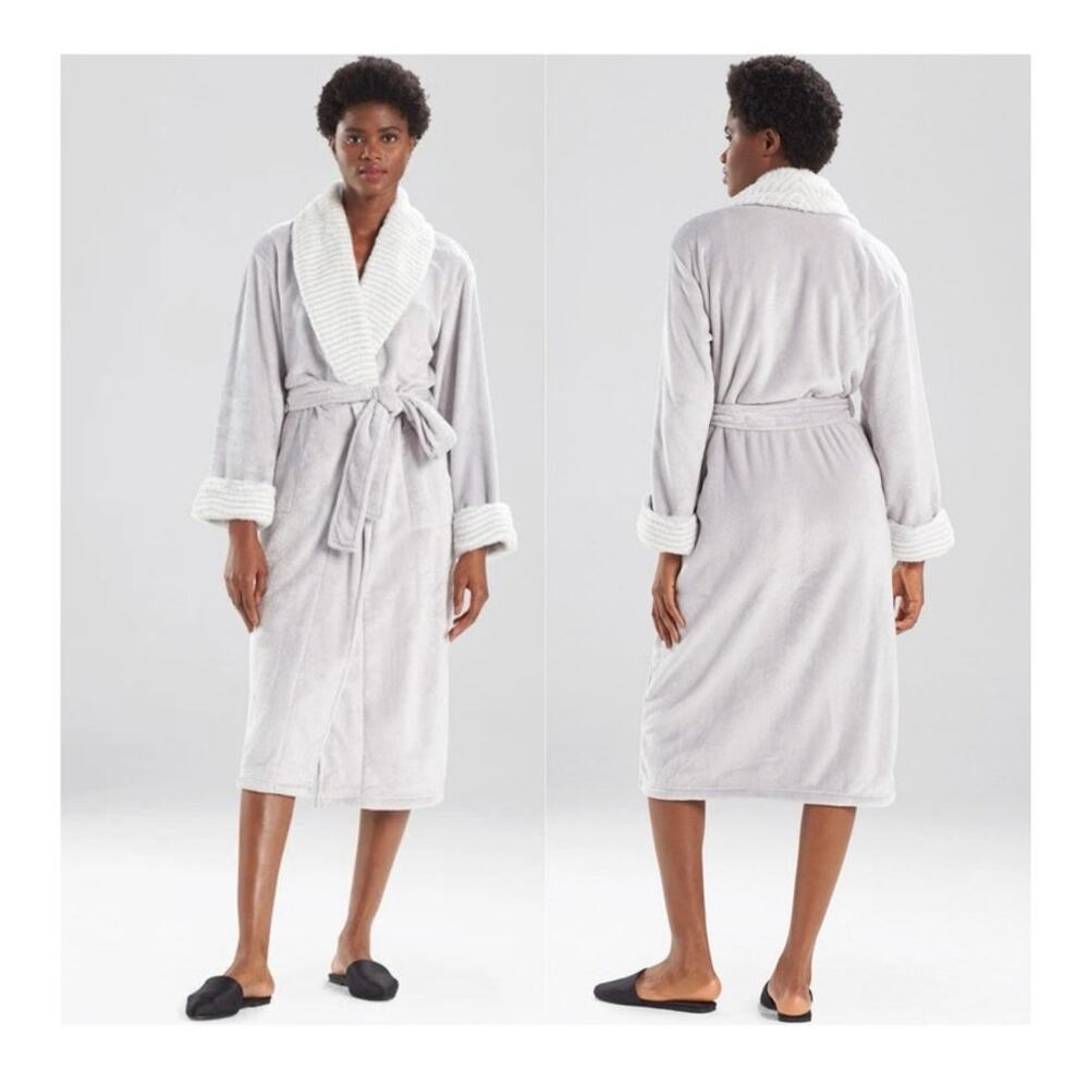 Natori Faux Fur Trim Robe